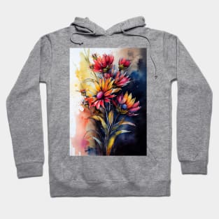 Spring times flowers watercolor art Hoodie